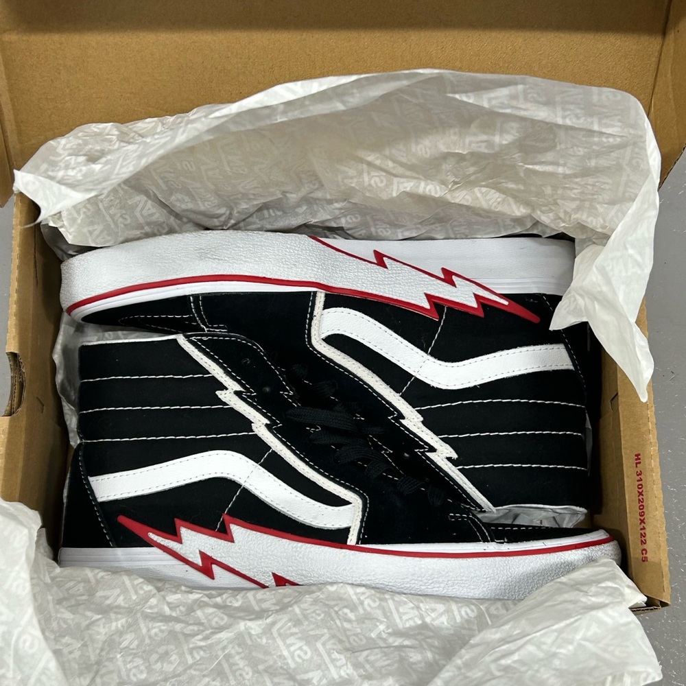 Vans Sk8-Hi Bolt Black/Red Sz 9